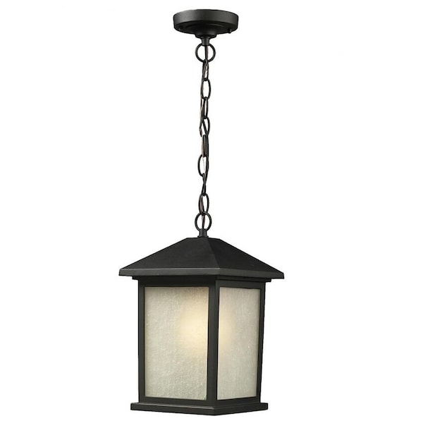 Z-Lite Holbrook Outdoor Chain Light, Black And White Seedy 507CHM-BK - main